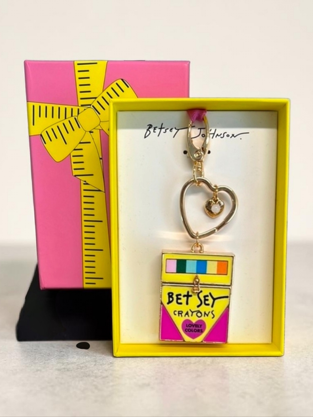 💛▪️Betsey Johnson ▪️Gorgeous Multicolor Crayon Key Bag Charm Or Keyring